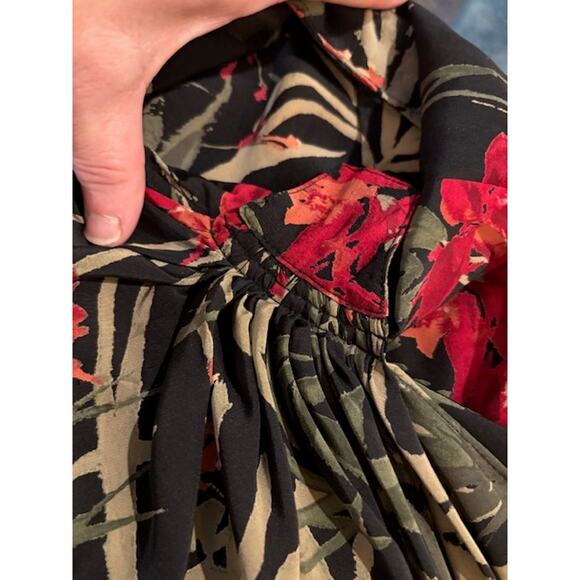 Coldwater Creek Wrap Maxi Skirt Small Floral Print 100% Silk Tropical Cruise - Picture 5 of 8